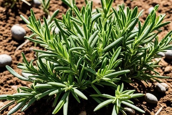 Healthy rosemary plant thriving in optimal soil conditions.