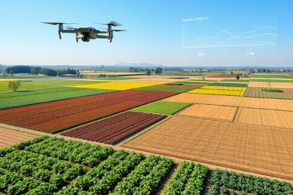 Drone monitoring agricultural fields for AI-powered crop rotation planning to improve soil health