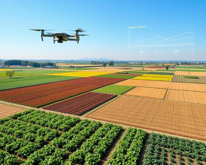 Drone monitoring agricultural fields for AI-powered crop rotation planning to improve soil health