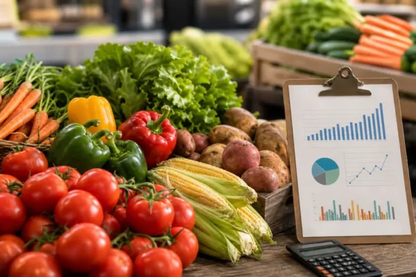 Vegetable price statistics with grocery vegetables and 2026 price data