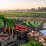 U.S. vegetable production statistics with harvested crops and USDA crop data
