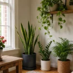 Indoor plant choices near a bright window in a home