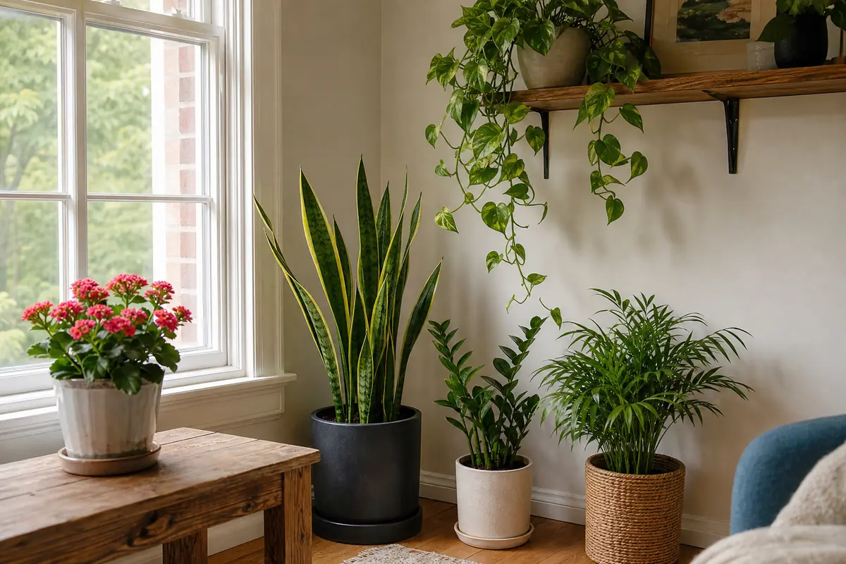 Indoor plant choices near a bright window in a home